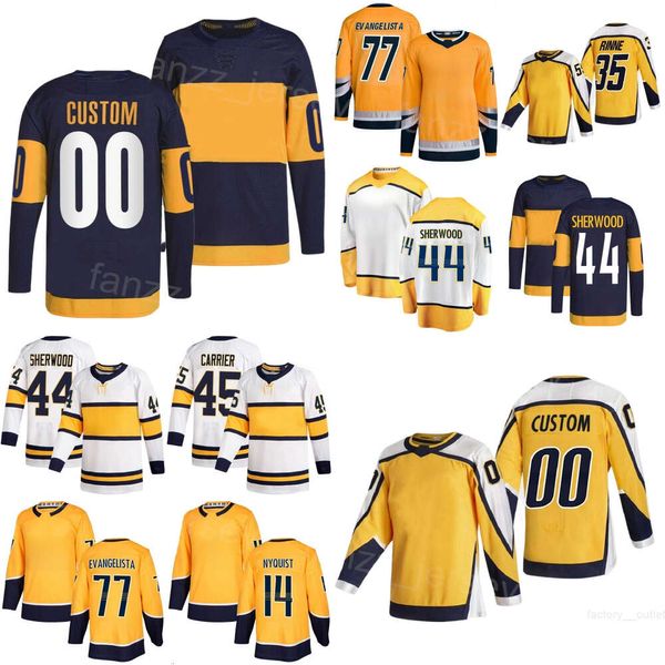 Team Hockey 44 Kiefer Sherwood Jerseys Enfants Hommes Femmes 45 Alexandre Carrier 35 Pekka Rinne 47 Michael McCarron 90 Ryan O'Reilly 14 Gustav Nyquist 77 Luke Evangelista