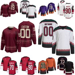 Equipo de hockey 72 Travis Boyd Jerseys 90 JJ Moser 70 Karel Vejmelka 22 Jack McBain 17 Nick Bjugstad 19 Shane Doan 38 Liam OBrien Troy Stecher Reverse Retro Hombre Mujer Juventud