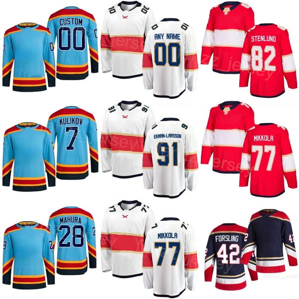 Team Hockey 82 Kevin Stenlund Jerseys Enfants Hommes Femmes 7 Dmitry Kulikov 42 Gustav Forsling 28 Josh Mahura 17 Evan Rodrigues 91 Oliver Ekman-Larsson 77 Niko Mikkola