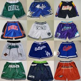 Team Just Shorts Don Sport Honkbal Korte Running Basketbalkleding Broek Met Zak Rits Voetbal Joggingbroek Hip Hop Broek Blauw Wit Zwart Rood Paars Heren Top