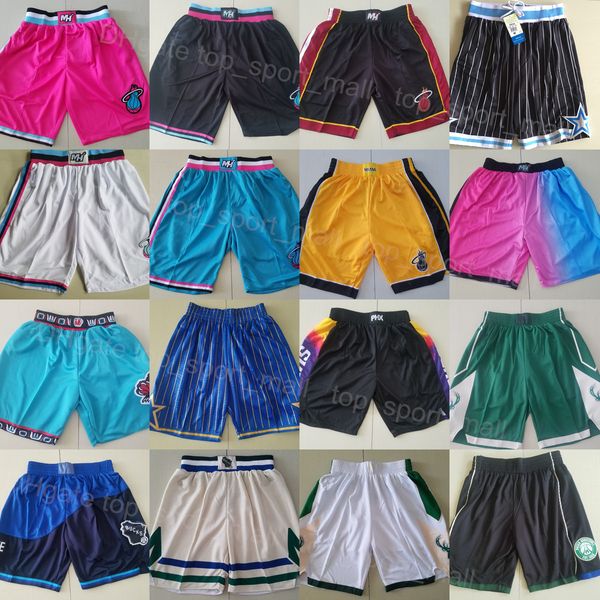 Team Man Basketball Steve Nash Shorts Sport Hippop Tyler Herro Wear Sweatpants TrawString Penny Hardaway Pant élastique Rose Black Blanc Bleu Green jaune