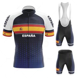Équipe hommes été Espagne cyclisme maillot ensemble respirant course Sport vtt vélo cyclisme vêtements Mallot Ciclismo Hombre 240116