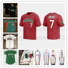 Équipe Mexique 2023 World Baseball Classic WBC Jersey Julio Urias Alex Verdugo Jesus Cruz Luis Urias Rowdy Tellez Jose Urquidy Jake Sanchez Adrian Martinez Javier Assad