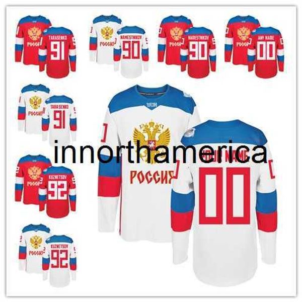 Team Russia 2016 Coupe du monde de maillots de hockey 8 Alex Ovechkin 72 Artemi Panarin 91 Vladimir Tarasenko 71 Evgeni Malkin 13 Pavel Datsyuk