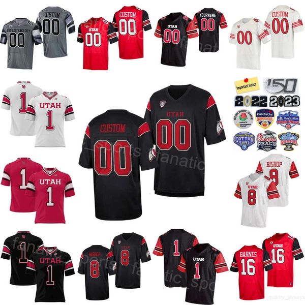 Équipe de football universitaire 1 Jaylon Glover Jersey Utah Utes College 28 Sione Vaki 10 Money Parks 3 JaQuinden Jackson 8 Cole Bishop 16 Bryson Barnes ProSphere cousu