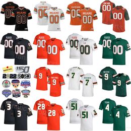 Team University Football Miami Hurricanes Jersey College 4 Colbie Young 9 Tyler Van Dyke 3 Jacolby George 51 Francisco Mauigoa 7 Xavier Restrepo 28 Ajay Allen Heren