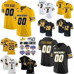 Équipe de football universitaire Missouri Tigers Jerseys College 20 Cody Schrader 12 Brady Cook 3 Luther Burden III 28 Joseph Charleston 1 Theo Wease Jr 8 Nathaniel Peat Men