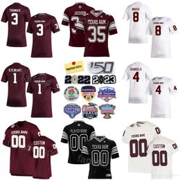 Équipe de football universitaire Texas AM Aggies Jersey College 15 Conner Weigman 4 Amari Daniels 1 Evan Stewart 3 Noah Thomas 8 LeVeon Moss 45 Edgerrin Cooper ProSphere