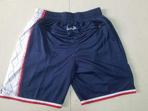 Short de baseball vintage de l'équipe avec poche zippée New York City Couleur bleu marine Vêtements de course Taille S-XXL