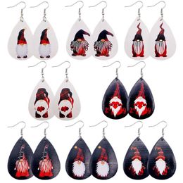 Teardrop Christmas Dwarf Oorbel voor Vrouwen Meisjes Sieraden Lichtgewicht Teardrop Faux Lederen Oorbellen Vakantiecadeaus