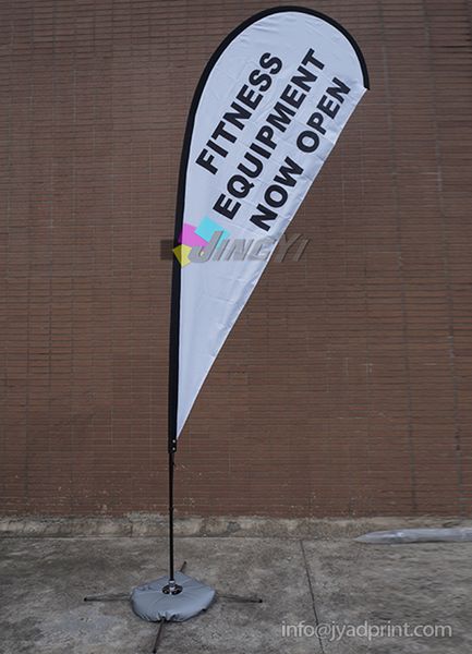Larme volant bannière plage drapeau pôle vente maintenant open house lavage de voiture swooper drapeau de plume imprimé personnalisé avec base de pointe
