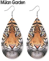 Teardrop Tiger Lederen oorbellen voor vrouwen Elegant wild Water Drop Leopard Earring Fashion Jewellery Girl Cadeau Leverage Manufa6404647