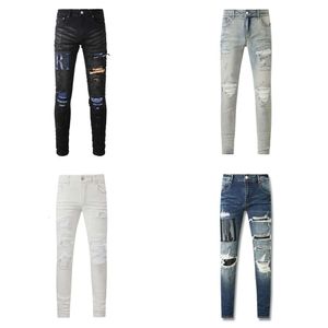 Tears Hole Denim Skinny Ruin D2 Jeanstears Designer Noir Slim Fit Stack Rock Revival Jeans Pantalon Religion 992