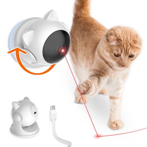 Teaser Cat Laser Toy Gatito interactivo Juguete automático Juego inteligente Activo para gatos Diversión eléctrica Carga USB inteligente Interior 240315