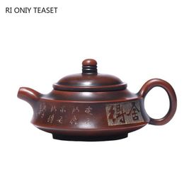 Teaware 140 ml Traditionele antieke yixing paarse klei -theepotten Handgemaakte theepot Raw Raw Ore Beauty Kettle Chinese Zisha -thee -theeset Aangepast