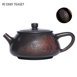 Teaware 210 ml yixing paarse klei teepot master handgemaakte kogelgat filter thee pot rauw erts nixing aardewerk ketel Chinese zisha theeset