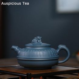 Theeware 370 ml traditionele yixing paarse klei teepot rauw erts azuurblauw modderfilter thee pot zisha schoonheid ketel Chinese theetafel benodigdheden