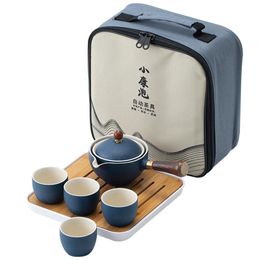 Teaware-Juego de té de Kung Fu con burbujas, máquina de té autogiratoria creativa para viajes, tetera de cerámica portátil, juego de té, envío directo