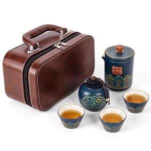 Service à thé en céramique, tasse rapide Portable de voyage, une tasse, trois tasses, service à thé Kung Fu, théière, petit ensemble, service à thé chinois d'accompagnement Simple