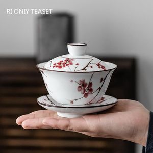 Theewaar Chinees blauw en wit porselein theeterrine kom handgemaakt keramiek theekopje reizen draagbaar Gaiwan set thuis theeset drinkgerei 160ml