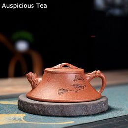 Teaware high -temperatuur modder stenen scheppot yixing theepot yixing handgemaakte pot Kungfu thee -thee -paarse klei drinkware voor puer