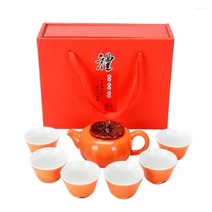 Ensembles de voiles de thé 1 ensemble créatif cadeau chinois céramique tasse de thé à thé.