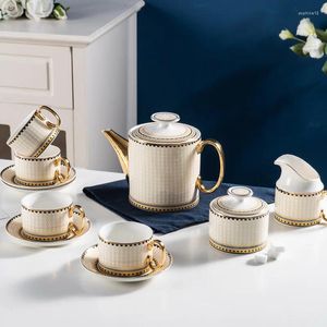 Theewaar Sets 11/15 Delige Koffie Set Keramische Europese Kop En Schotel Theepot Afternoon Tea Mok Water Ware Gift Thuis Keuken drinken