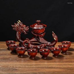 Ensembles de voiles de thé 2024 ensemble de thé dragon de haute qualité théâtre en céramique chinoise et tasse voyage pour les cadeaux de vacances
