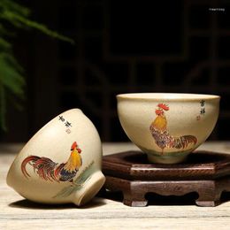 Juegos de té 2 piezas/set Cotámica gruesa Grooster Kungfu Topes de té Ceramic Master Cup Herramienta personal de bebida
