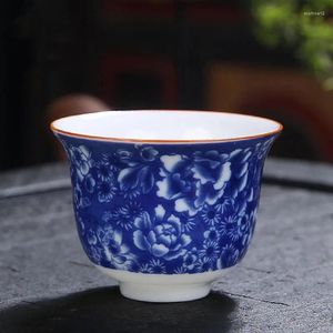 Ensembles de service à thé 2 pièces/ensemble, tasses à thé en porcelaine émaillée, artisanat traditionnel, bol Kungfu pour le bureau, fourniture de boissons domestiques