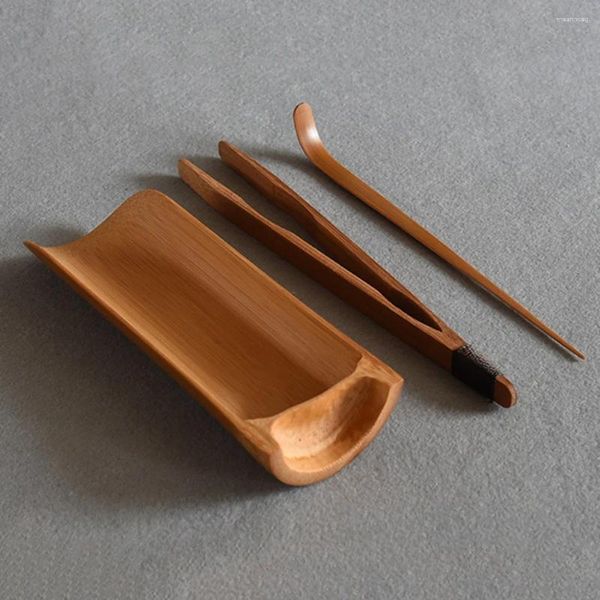 Ensembles de service à thé 3 pièces, ensemble d'outils de fabrication de thé en bambou, ustensiles de cérémonie, accessoires de cuisine