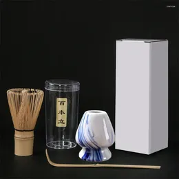 Juegos de té 3pcs/set Japonese Matcha Set Safety Bamboo Buddha Tea Spoon Herramientas de agitación Accesorios Cocina
