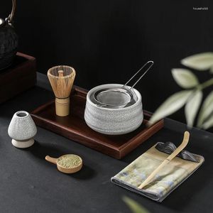 Ensembles de thé 4/7 pièces bol mélangeur de thé japonais Maccha avec bambou (pas auditifs) cuillère (chashaku) ensemble Matcha