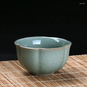 Services à thé 4 pièces/lot chinois Ru four fissure tasse à thé en céramique porcelaine petit bol à thé ensemble fait à la main accessoires maître tasse unique