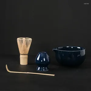 Ensembles de voies de thé 4pcs Matcha Trada Matcha Bamboo Scoop Scoop Céréc Bolder Chinese Tea Set Supplies