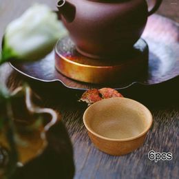 Teegeschirr-Sets, 6 Stück, chinesische Keramik-Teetasse, tragbarer Kaffee für Zuhause, Büro, Geschäft