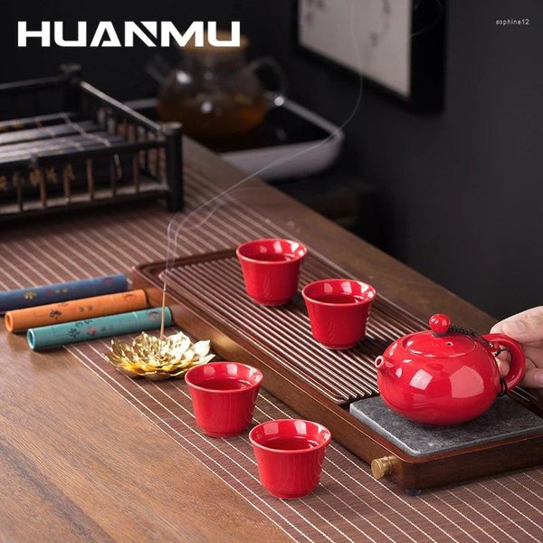 Service à thé créatif chinois en céramique, 7 pièces/ensemble, avec brûleur d'encens, 1 théière, 4 tasses, cadeau d'affaires, verres, boîte de cérémonie Premium