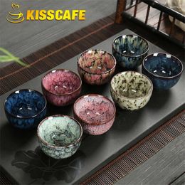 Ensembles de voies de thé 8 PCS / Set Chinese Céramic Tea tasse glace Glaze Cracked Peeet Small Porcelain Bowl Accessoires de tasse de thé