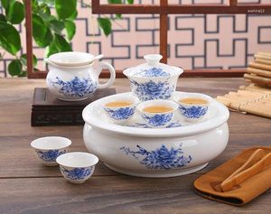 Teaware Sets 8pcs Set Bone China Gongfu Tea Pot en Cup Ceramic Traditional Chinese Seporelain Gaiwan Ceremony