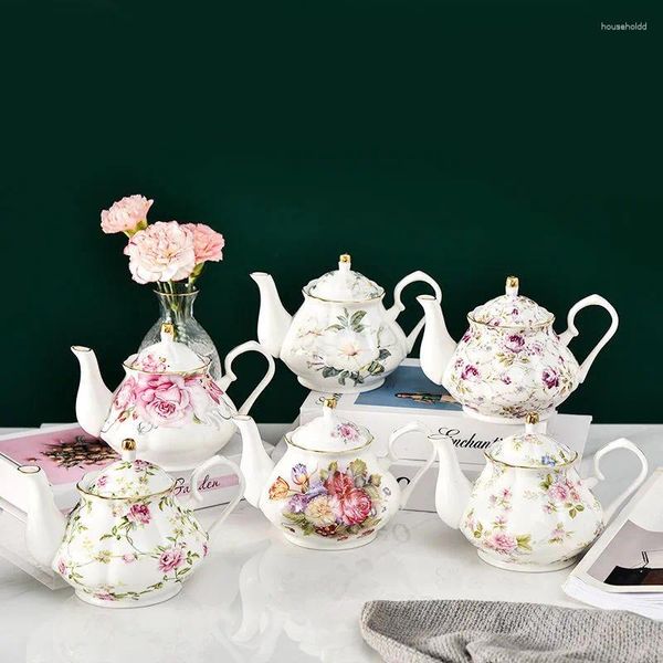 Ensembles de thé théière en porcelaine d'os 400/900ML ensemble de théière en céramique maison bouilloire en porcelaine de haute qualité grande capacité pichet à café de fête