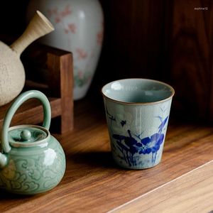 Ensembles de voiles de thé Bornéol Glaze Pure en céramique à la main tasse de thé à thé chinois grand échantillon hôte