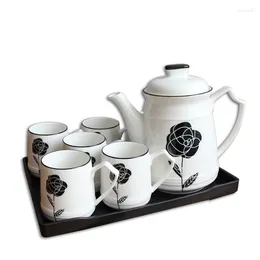 Ensembles de service à thé, ensemble de tasses à café en porcelaine délicate de Style britannique, bouilloire à thé Vintage européenne, théière et soucoupe