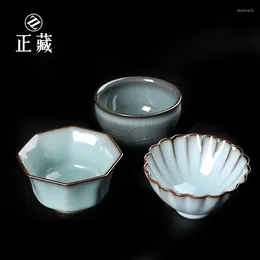 Thee -sets celadon glazuur kleur master cup handmatig keramische kopjes monster thee om een ijsscheur te proeven
