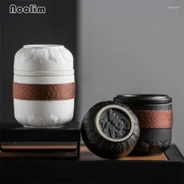 Ensembles de voiles de thé Téapottes de filtre en céramique Gaiwan Black Pottery Tentures de thé à thé.