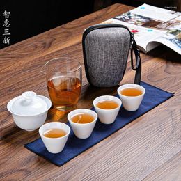 Ensembles de voies de thé en verre en verre de voyage en verre set à thé portable tasse rapide à offs chinois kungfu net de célébrité cadeau l12