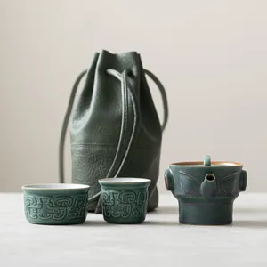Teaware sets keramische snelle beker één pot twee kopjes buiten draagbare reistheetet