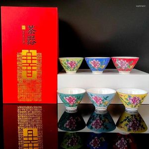 Teaware sets Chinees mooie porselein ongebruikelijke teedose keramische theekop set tool accessoires voor 6 personen Samovar Ceremony Services