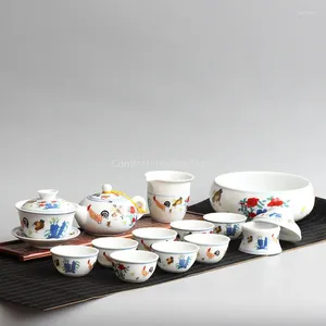 Service à thé en céramique chinoise, service à thé en porcelaine, coq archaïque chinois, articles pratiques de Services ménagers, Pot et tasse
