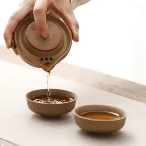 Service à thé en céramique chinoise, tasse pour un Pot, pour deux personnes, théière Kungfu Portable de voyage, fournitures de cérémonie