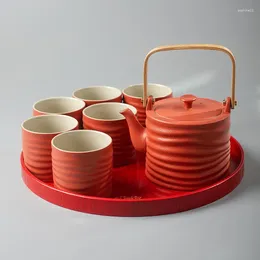 Ensembles de tea corse de style chinois coffre de thé à la maison Boîte cadeau de mariage Portable Créative Creative Handmade Wood Plate Bardak SETI SERVICE EI80ts